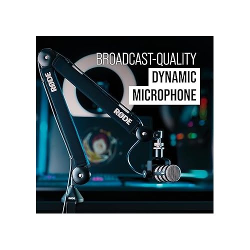 로데 Rode PodMic Cardioid Dynamic Broadcast Microphone, Black