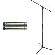 Rode NT5 - Matched Pair & Amazon Basics Adjustable Boom Height Microphone Stand with Tripod Base, Up to 85.75 Inches - Black