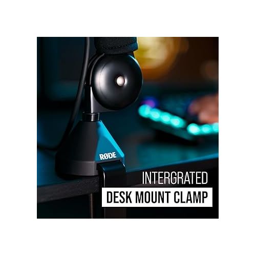 로데 RØDE PodMic USB Versatile Dynamic Broadcast Microphone With XLR and USB Connectivity for Podcasting, Streaming, Gaming, Music-Making and Content Creation & PSA1 Swivel Mount Studio Microphone Boom Arm