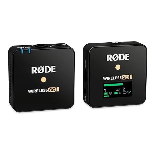 로데 Rode Wireless GO II Single Channel Wireless Microphone System, Black & RØDE Lavalier II Premium Ultra-Low-Profile Lavalier/Lapel Microphone for Broadcast, Filmmaking