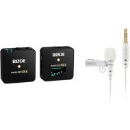 RODE Wireless GO II Single 1-Person Compact Digital Wireless Omni Lavalier Microphone System/Recorder Kit (2.4 GHz, Black, White Lav)
