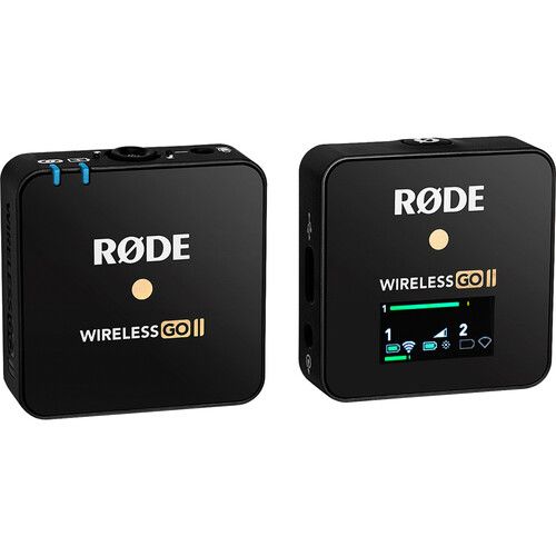 로데 RODE Wireless GO II Single 1-Person Compact Digital Wireless Omni Lavalier Microphone System/Recorder Kit (2.4 GHz, Black, White Lav)