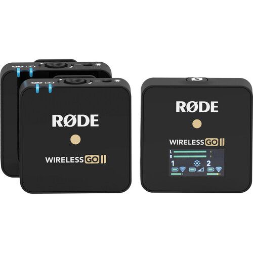 로데 RODE Wireless GO II 2-Person Compact Digital Wireless Microphone System/Recorder (2.4 GHz, Black)