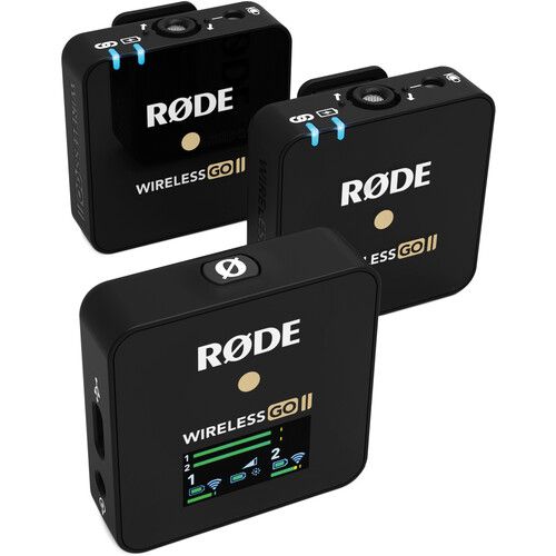 로데 RODE Wireless GO II 2-Person Compact Digital Wireless Microphone System/Recorder (2.4 GHz, Black)