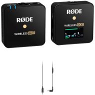 RODE Wireless GO II Single Compact Digital Wireless Microphone System/Recorder with USB Cable for Android Kit (2.4 GHz, Black)