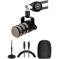 RODE PodMic Microphone with Tabletop Stand & XLR Cable Kit