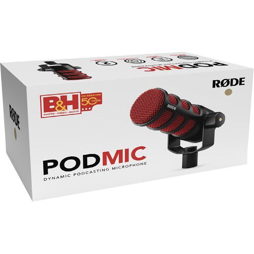 로데 RODE PodMic Dynamic Podcasting Microphone (Red, Special 50th Anniversary Edition)