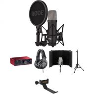 RODE NT1 Signature Series Microphone Recording Kit with Scarlett Solo Interface, Reflection Filter & Accessories (Black)