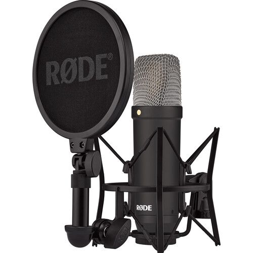 로데 RODE NT1 Signature Series Microphone Recording Kit with Scarlett 2i2 Interface & Accessories (Black)