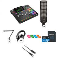 RODE RODECaster Pro II 4-Person Podcasting Value Kit with Mics, Boom Arms, Headphones, and More