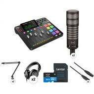 RODE RODECaster Pro II 2-Person Podcasting Value Kit with Mics, Boom Arms, and Headphones