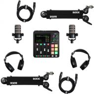 RODE RODECaster Duo 2-Person Podcasting Kit with PodMics, Studio Boom Arms, Headphones, and Cables