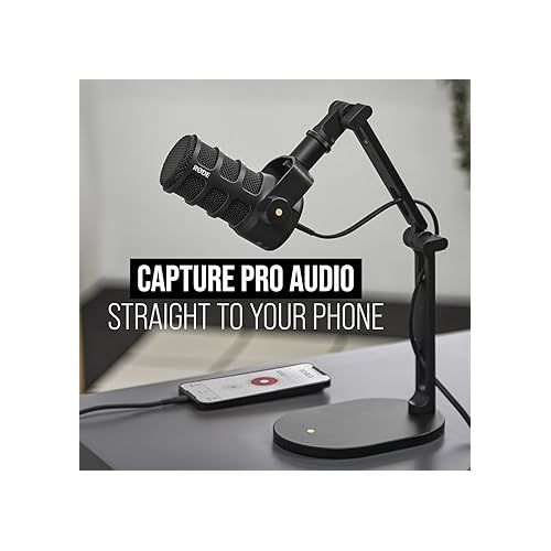 로데 RØDE PodMic USB Versatile Dynamic Broadcast Microphone With XLR and USB Connectivity for Podcasting, Streaming, Gaming, Music-Making and Content Creation