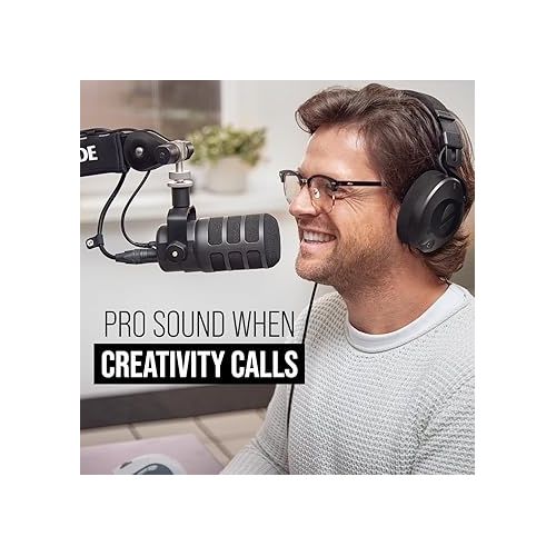 로데 RØDE PodMic USB Versatile Dynamic Broadcast Microphone With XLR and USB Connectivity for Podcasting, Streaming, Gaming, Music-Making and Content Creation