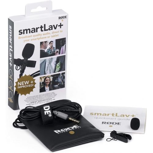 로데 Rode SmartLav+ Omnidirectional Lavalier Microphone for iPhone and Smartphones, Black