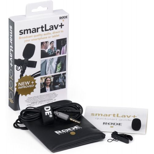 로데 Rode SmartLav+ Omnidirectional Lavalier Microphone for iPhone and Smartphones, Black
