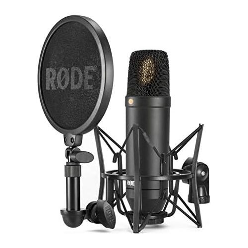 로데 Rode NT1-KIT Cardioid Condenser Bundle with Knox Gear Closed-Back Studio Monitor Headphones and 25-Foot XLR Cable (3 Items)