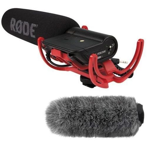 로데 Rode Videomic Shotgun Microphone with Rycote Lyre Mount and Fuzzy Windjammer Kit