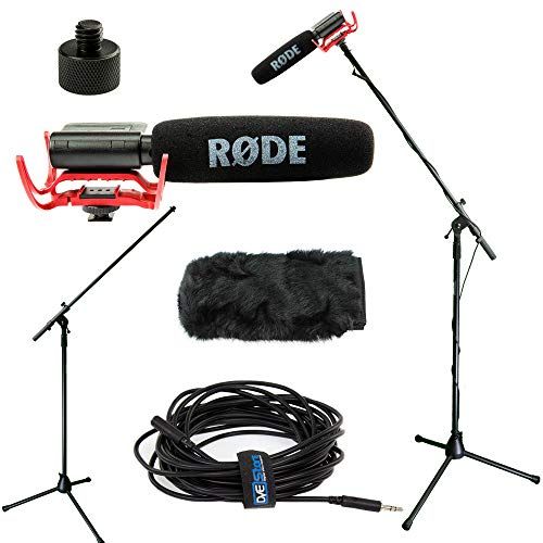 로데 RODE VideoMic Studio Boom Kit Bundle with windmuff, Boom Stand, Adapter, 25 Cable