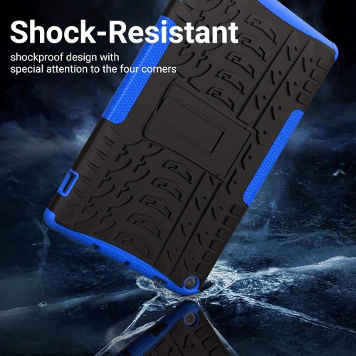  [아마존베스트]ROISKIN Amazon Fire 10 Tablet Case (2019/2017 Released 9th/7th Generation), [Kickstand Feature] Dual Layer Heavy Duty Shockproof Impact Resistance Protective Case for All-New Kindl