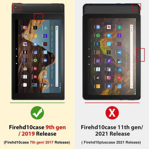  [아마존베스트]ROISKIN Amazon Fire 10 Tablet Case (2019/2017 Released 9th/7th Generation), [Kickstand Feature] Dual Layer Heavy Duty Shockproof Impact Resistance Protective Case for All-New Kindl