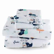 ROITOM Roitom Kids Twin Bed Sheets, Cat in Boots, Fun 100% Natural Soft Cotton Sheet Set for Boys and Girls with Flat Sheet, Fitted Sheet, 2 Pillow Cases