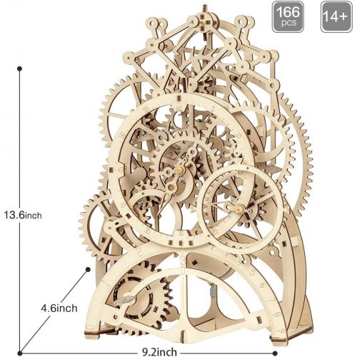  [아마존 핫딜]  [아마존핫딜]ROKR 3D Wooden Mechanical Pendulum Clock Puzzle,Mechanical Gears Toy Building Set,Family Wooden Craft KIT Supplies-Best Birthday Gifts for Kids Adults to Build