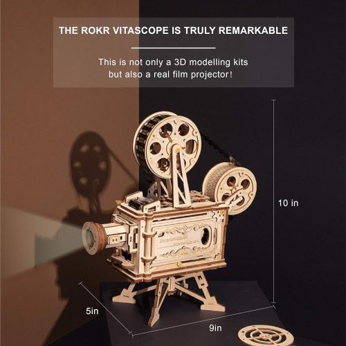  [아마존 핫딜]  [아마존핫딜]ROKR 3D Wooden Puzzle Mechanical Model Kits for Adults DIY Construction Kit Vitascope