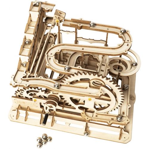  [아마존 핫딜] [아마존핫딜]ROKR Marble Run Wooden Model Kits 3D Puzzle Mechanical Puzzles for Teens and Adults(Waterwheel Coaster)