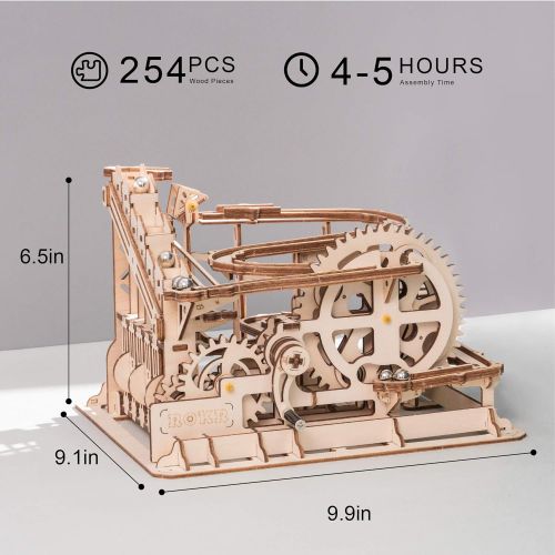  [아마존 핫딜] [아마존핫딜]ROKR Marble Run Wooden Model Kits 3D Puzzle Mechanical Puzzles for Teens and Adults(Waterwheel Coaster)