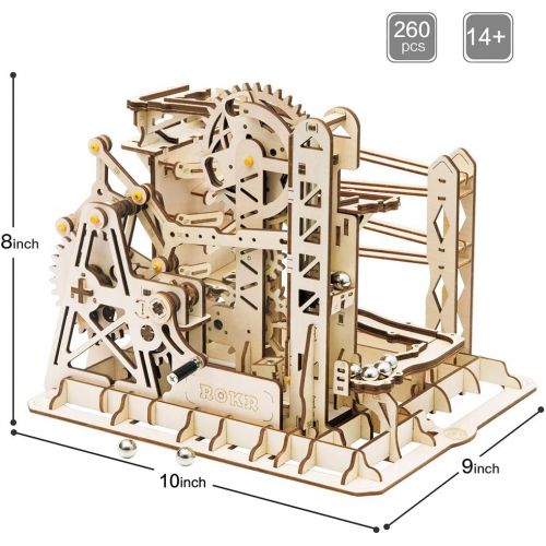  [아마존 핫딜] ROKR 3D Assembly Wooden Puzzle Brain Teaser Game Mechanical Gears Set Model Kit Marble Run Set Unique Craft Kits Christmas/Birthday/Valentines Gift for Adults & Kids Age 14+(LG503-