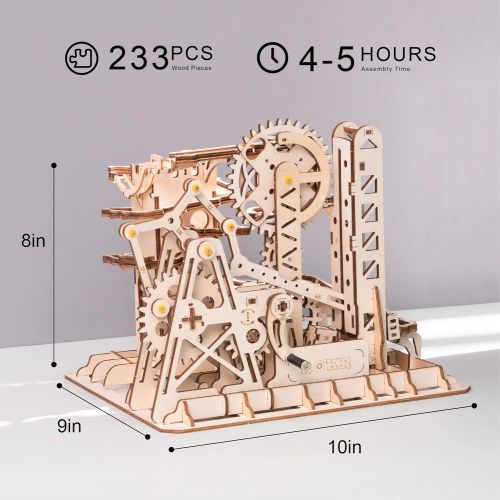  [아마존베스트]ROKR Mechanical Gears DIY Building Kit Mechanical Model Construction Kit with Balls for Teens and Adults Tower Coaster