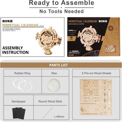  [아마존베스트]ROKR Perpetual Calendar Model Kits for Adults Mechanical Model Construction Building Kits