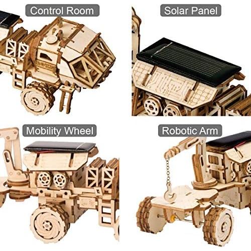 [아마존베스트]ROKR 3D Wooden Puzzle Solar Power Toy STEM Project Model Kits for Kids