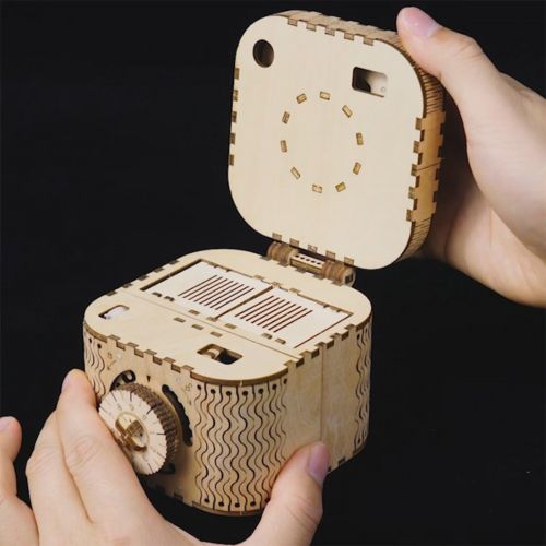  [아마존베스트]ROKR 3D Wooden Puzzle-Model Building Kits-DIY Assembled Toys-Brain Teaser Educational and Engineering for Girls,Boyfriend,Adults,DIY Lovers,When Christmas, Birthday (Treasure Box)