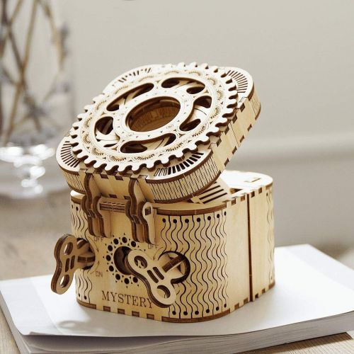  [아마존베스트]ROKR 3D Wooden Puzzle-Model Building Kits-DIY Assembled Toys-Brain Teaser Educational and Engineering for Girls,Boyfriend,Adults,DIY Lovers,When Christmas, Birthday (Treasure Box)