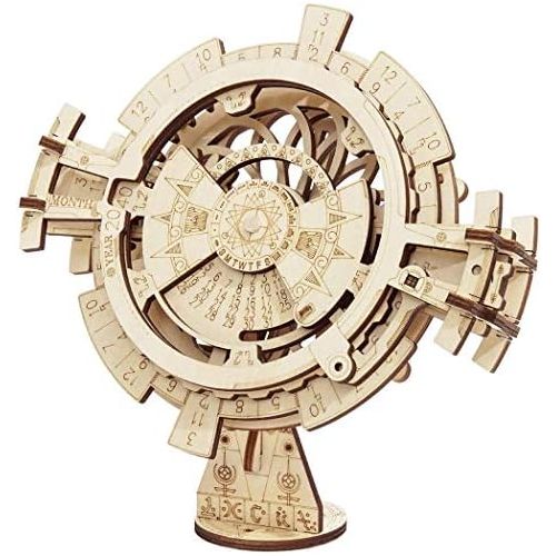  [아마존베스트]ROKR 3D Wooden Perpetual Calendar Puzzle,Mechanical Gears Toy Building Set,Brain Teaser Games,Engineering Toys,Family Wooden Craft KIT Supplies-Great Birthday for Husband Wife Adul