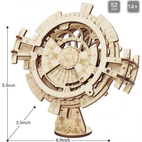  [아마존베스트]ROKR 3D Wooden Perpetual Calendar Puzzle,Mechanical Gears Toy Building Set,Brain Teaser Games,Engineering Toys,Family Wooden Craft KIT Supplies-Great Birthday for Husband Wife Adul