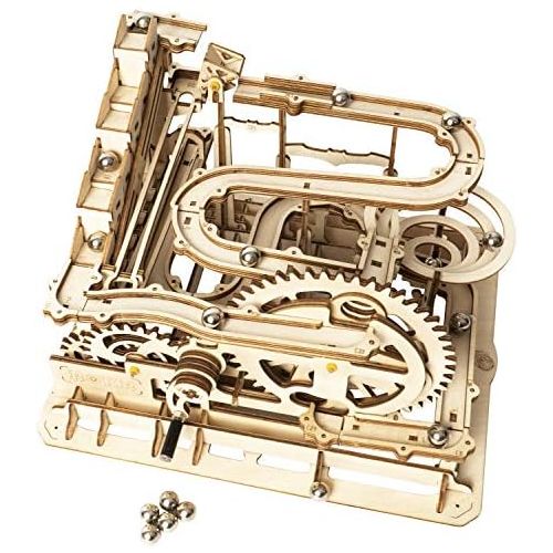  [아마존베스트]ROKR Marble Run Wooden Model Kits 3D Puzzle Mechanical Puzzles for Teens and Adults(Waterwheel Coaster)