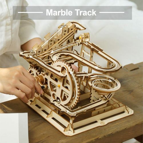  [아마존베스트]ROKR Marble Run Wooden Model Kits 3D Puzzle Mechanical Puzzles for Teens and Adults(Waterwheel Coaster)