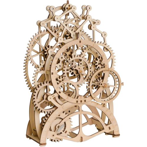  [아마존베스트]ROKR 3D Wooden Puzzle Building Clock Construction Kit Mechanical Model Building Gift Pendulum Clock