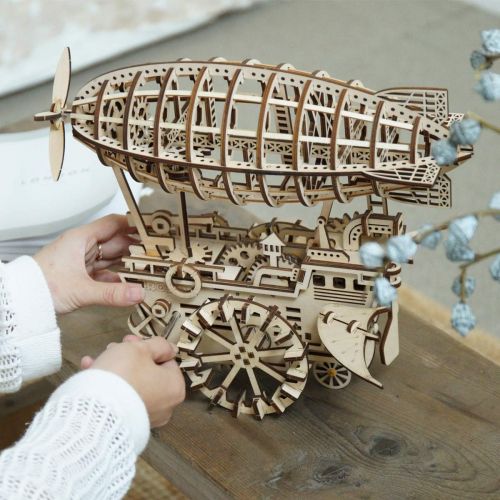  [아마존베스트]ROKR 3D Wooden Puzzle Self-Assembly Kit Brainteaser for Kids,Teens and Adults Air Vehicle Model