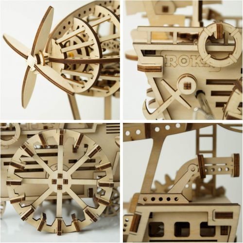  [아마존베스트]ROKR 3D Wooden Puzzle Self-Assembly Kit Brainteaser for Kids,Teens and Adults Air Vehicle Model