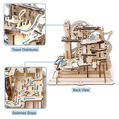  ROKR Marble Run 3D Wooden Puzzle Roller Coaster Mechanical Model Self Craft Deco Education Gift