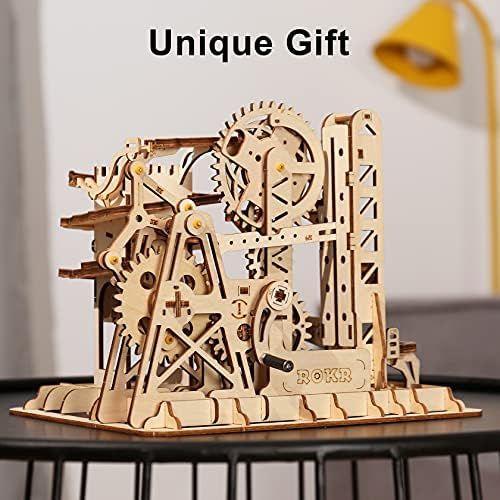  ROKR Marble Run 3D Wooden Puzzle Roller Coaster Mechanical Model Self Craft Deco Education Gift