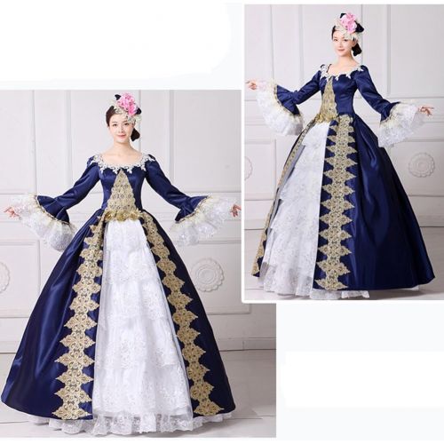  ROLECOS Womens Royal Vintage Medieval Dresses Lady Satin Gothic Victorian Dress Fancy Masquerade Dress