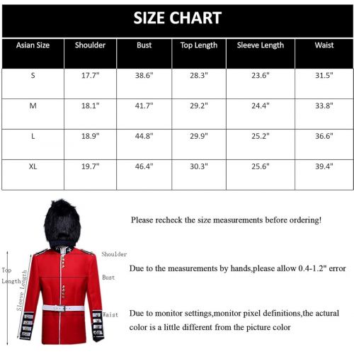  ROLECOS Mens British Royal Guard Soldier Fancy Dress Medieval Performing Costume