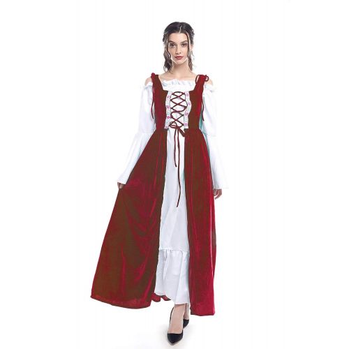  ROLECOS Womens Renaissance Irish Overdress Medieval Over Dress Pirate Costume