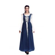 ROLECOS Irish Renaissance Costume Womens Medieval Over Dress and Chemise Boho Set