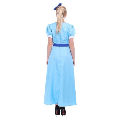  ROLECOS Womens Princess Dress Light Blue Maxi Dresses Halloween Cosplay Costume